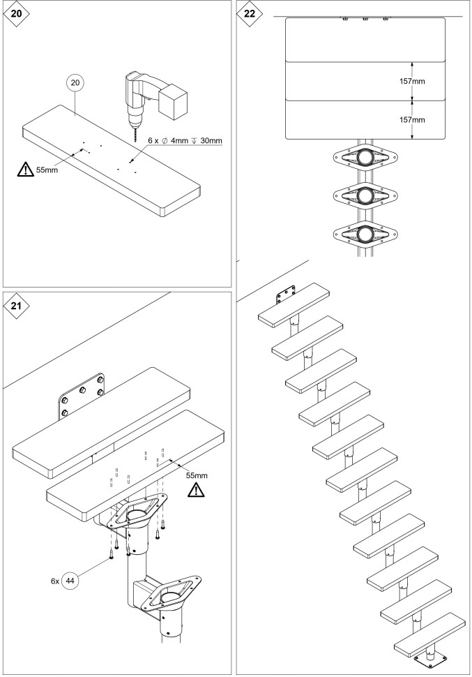 Модульная лестница DOLLE DALLAS поворотная Антрацит 