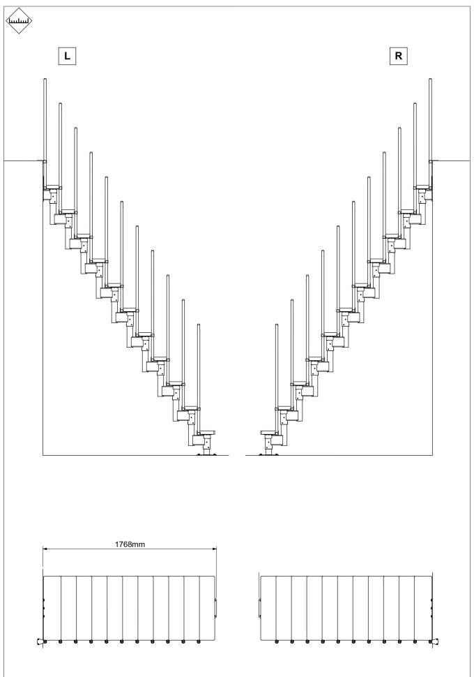 Модульная лестница DOLLE DALLAS поворотная Антрацит 