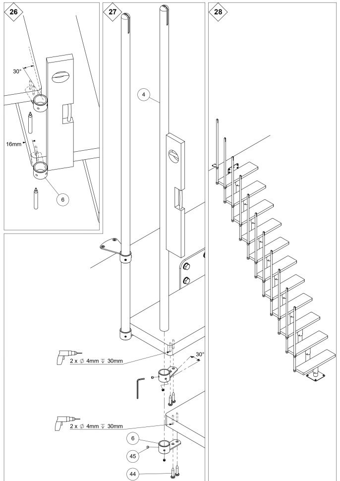 Модульная лестница DOLLE DALLAS поворотная Антрацит 