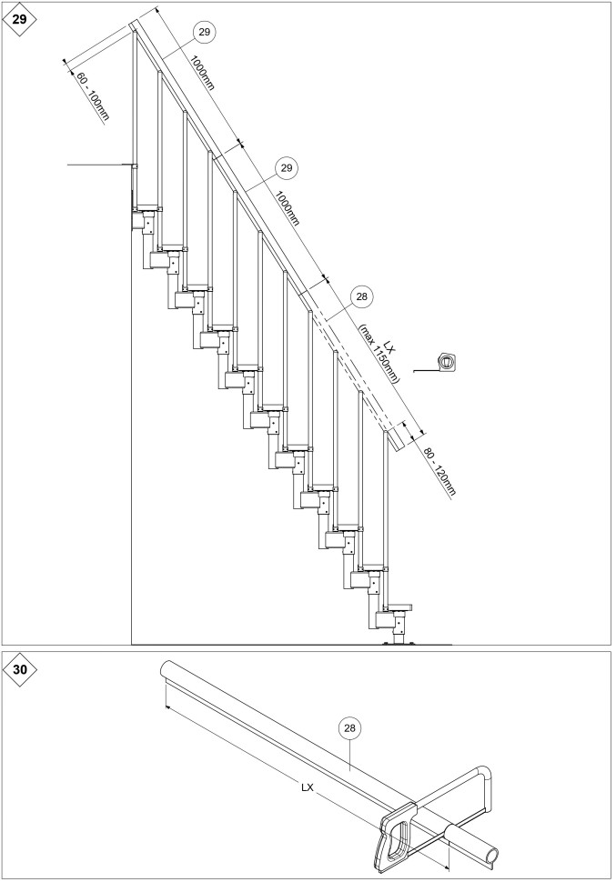 Модульная лестница DOLLE DALLAS поворотная Антрацит 