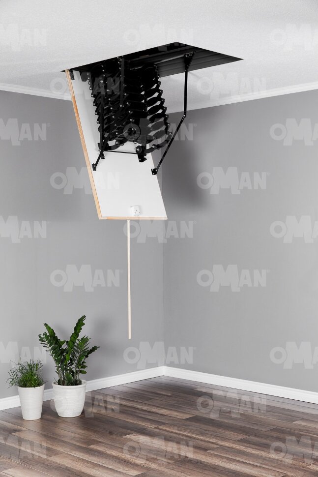 Чердачная лестница Oman NOZYCOWE METAL TERMO 70x110 см h-2,9m