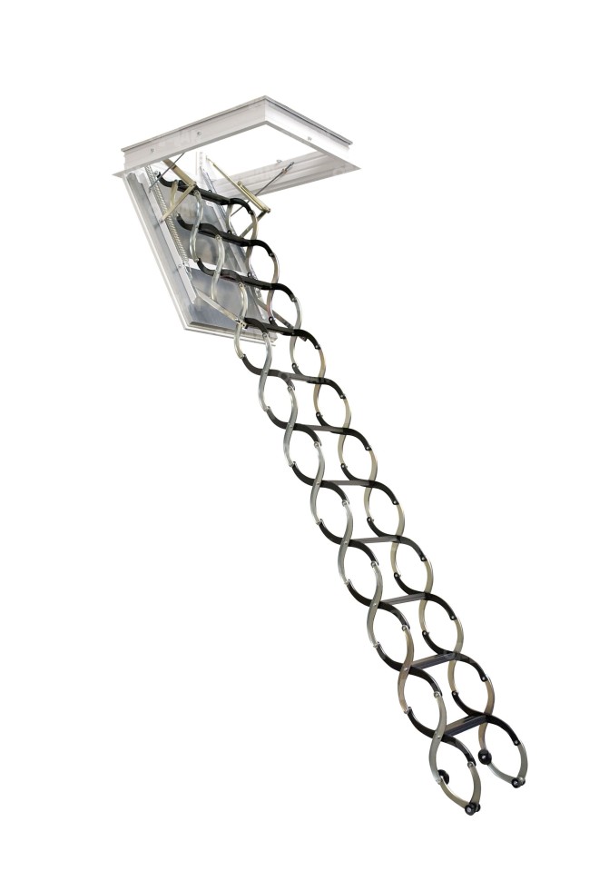 Огнестойкая противопожарная чердачная лестница Oman NOZYCOWE PP 50x90 см, h-3,0m