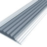 Противоскользящая полоса-порог Стандарт 40 мм анодированная матовое серебро, цвет вставки серый