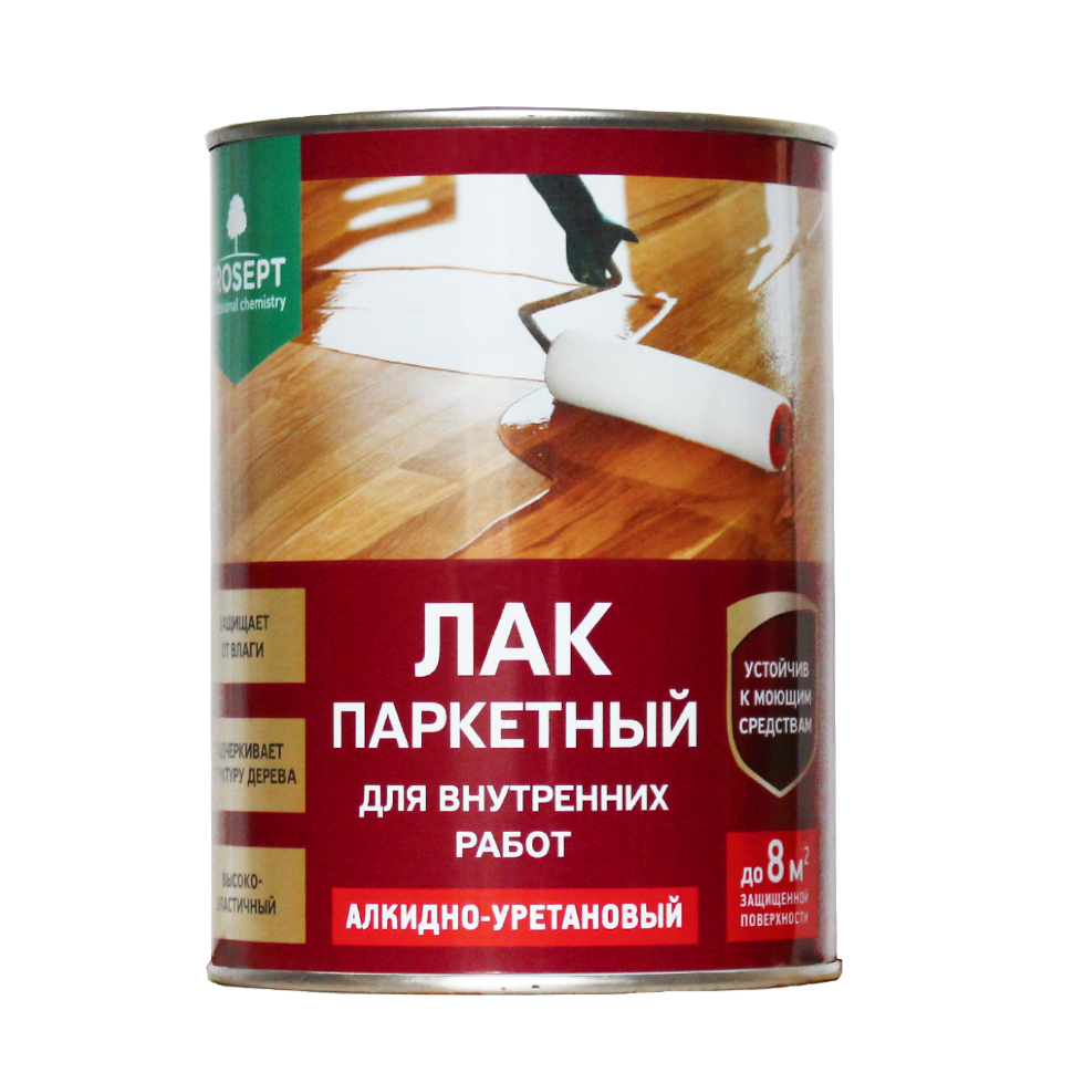 Лак паркетный  PROSEPT, глянцевый /готовый состав/ 0,9л (упак. 12 шт)