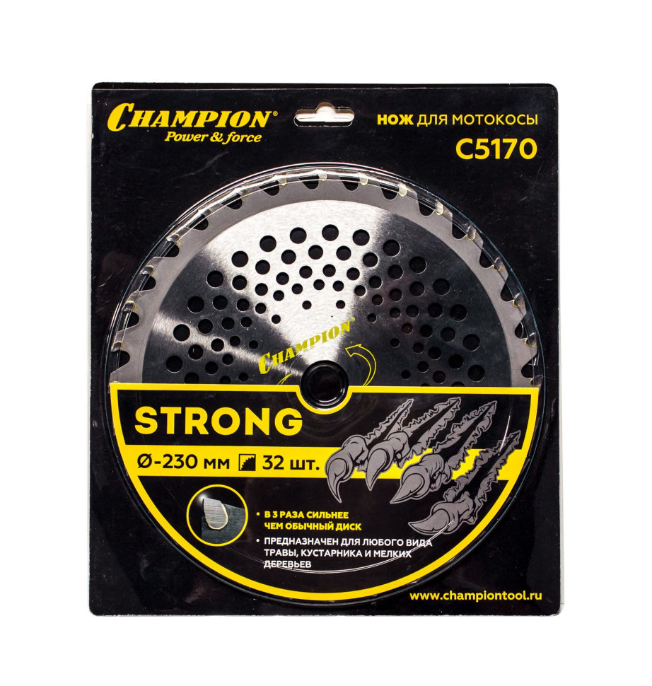 Нож с зубцами из твердого сплава Champion Strong 36/255/25.4