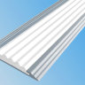 Противоскользящая полоса-порог Стандарт 40 мм анодированная матовое серебро, цвет вставки белый