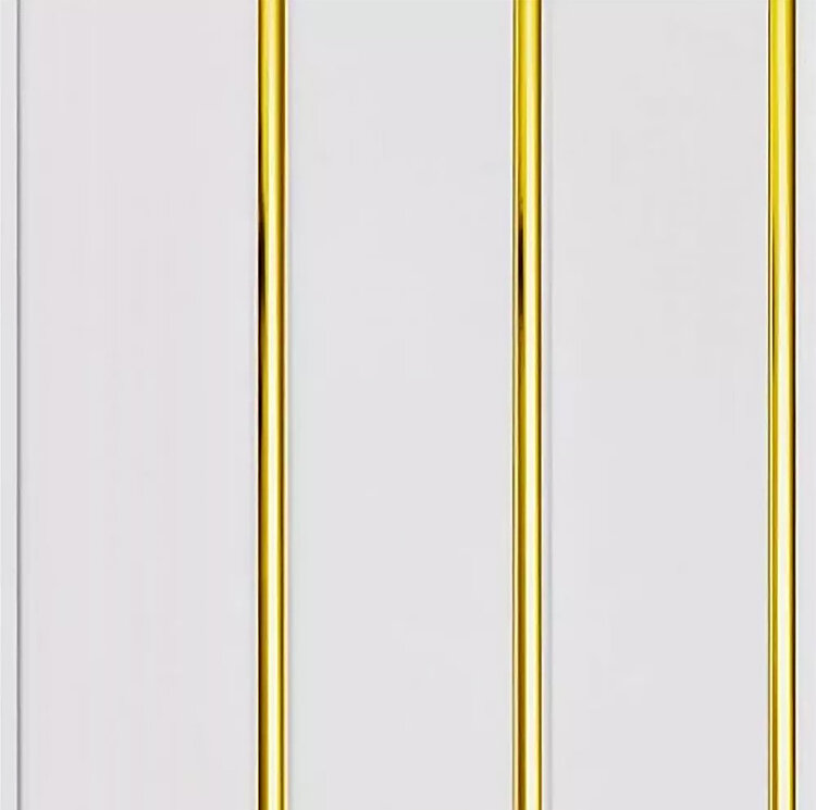 Панель ПВХ STELLA Premium Lak Потолочная Золото (упак. 8шт = 6м²)