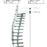Винтовая лестница Twister (серебро/ступени береза)