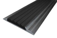 Алюминиевая окрашенная полоса 46 мм 1,5 метра черный глянец, цвет вставки черный