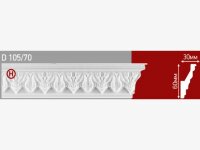 Плинтус потолочный инжекционный Stella D 105/70 Подходит для натяжного потолка (упак. 50 шт)